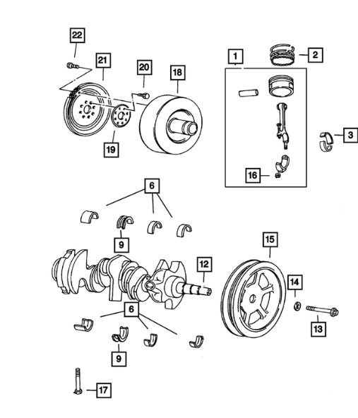 Crankshaft Bearing Package - Mopar (5175980AA)