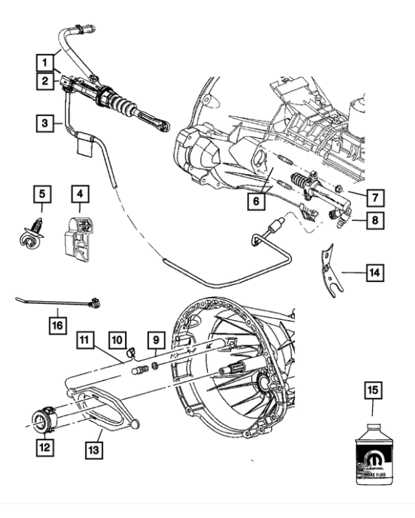 Clutch Master Cylinder Assembly - Mopar (52060132AE)