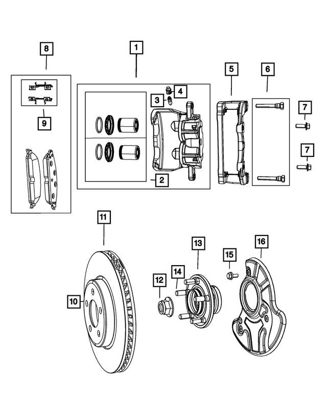 Pad Kit-Front Disc Brake - Mopar (05142558AD)