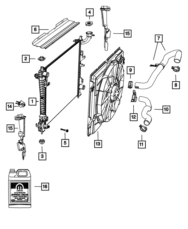 Radiator Cooling Fan Module - Mopar (55038994AI)