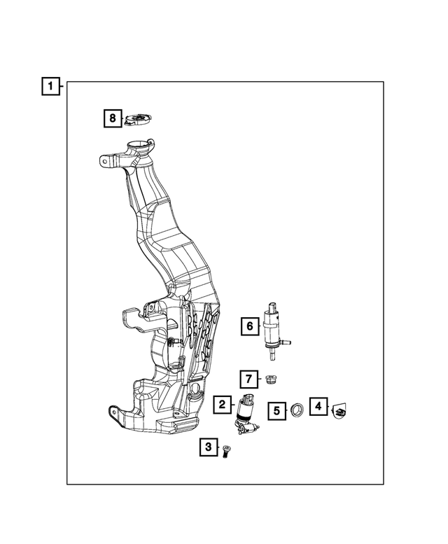 Windshield Washer Reservoir - Mopar (57010719AF)