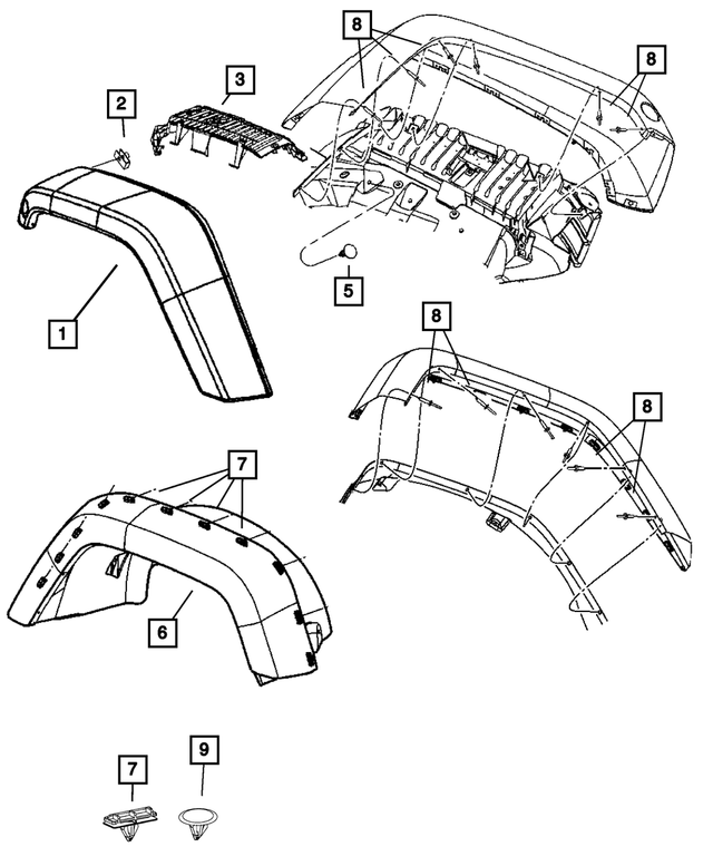 Fender Wheel Opening Applique, Left - Mopar (5KC87TZZAK)