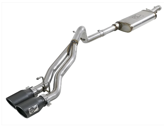 aFe Power Rebel Series 2.5&quot; Dual Exit Center Cat-Back Exhaust in Stainless Steel for 07-18 Jeep Wrangler JK Unlimited 4 Door