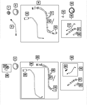 Fuel Tank Locking Cap Kit - Mopar (68045040AB)