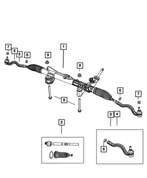 Outer End Tie Rod Kit, Right - Mopar (68069646AB)