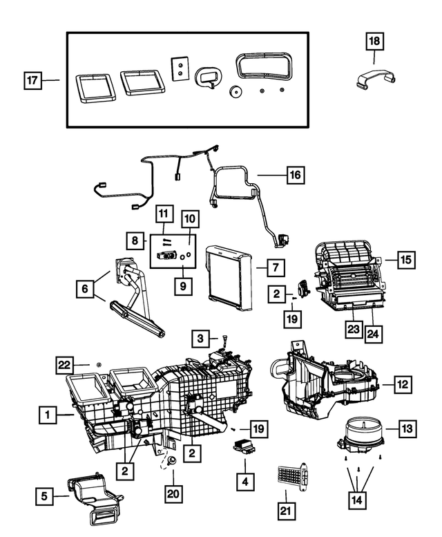 Air Conditioning Evaporator - Mopar (68138270AB)