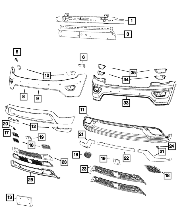 Front Lower Fascia - Mopar (68143076AD)