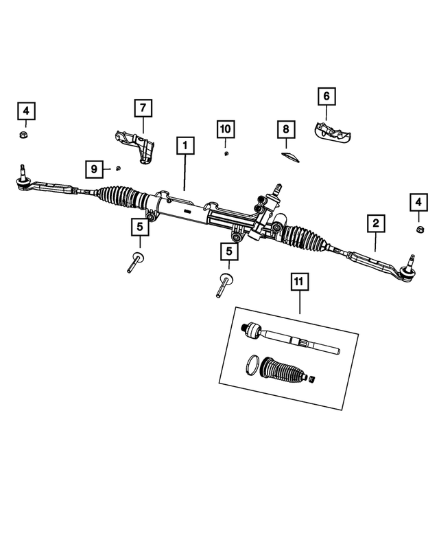 Inner End Tie Rod Kit - Mopar (68158377AA)