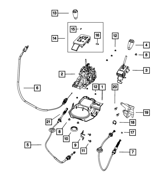 Gearshift Lever - Mopar (68069861AC)