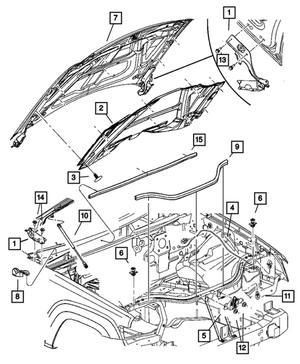 Hood Prop - Mopar (68025360AA)