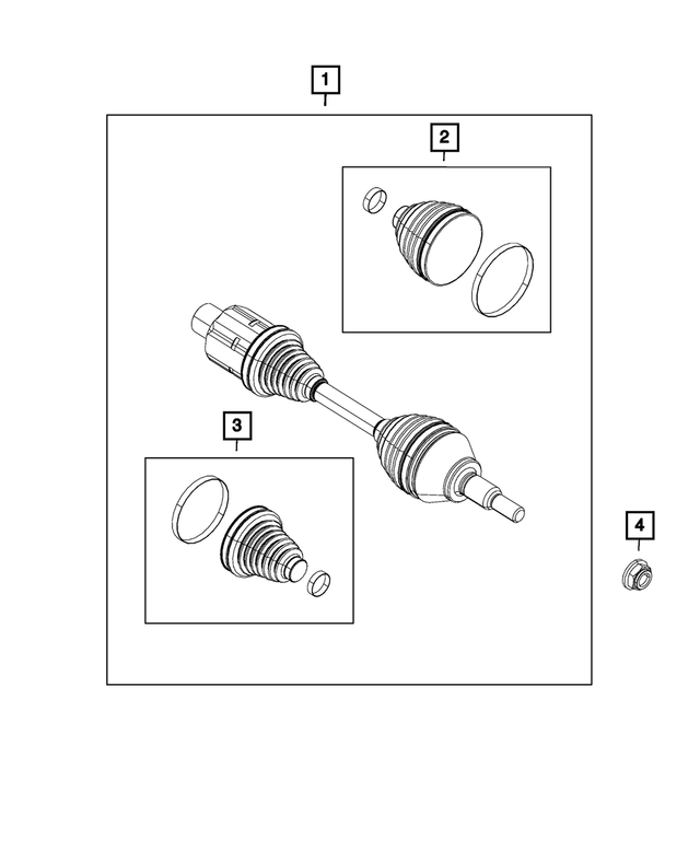 Half Shaft Boot Kit - Mopar (68090631AA)