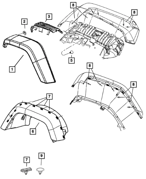 Applique Clip - Mopar (68039280AA)