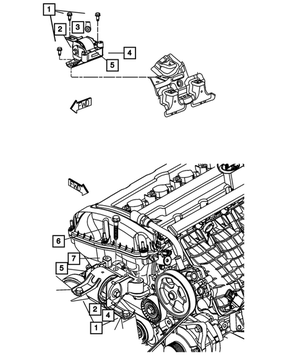 Engine Mount Insulator, Right Side - Mopar (5105489AK)