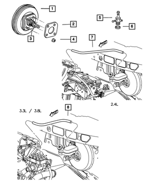 Brake Booster Check Valve - Mopar (4723391)