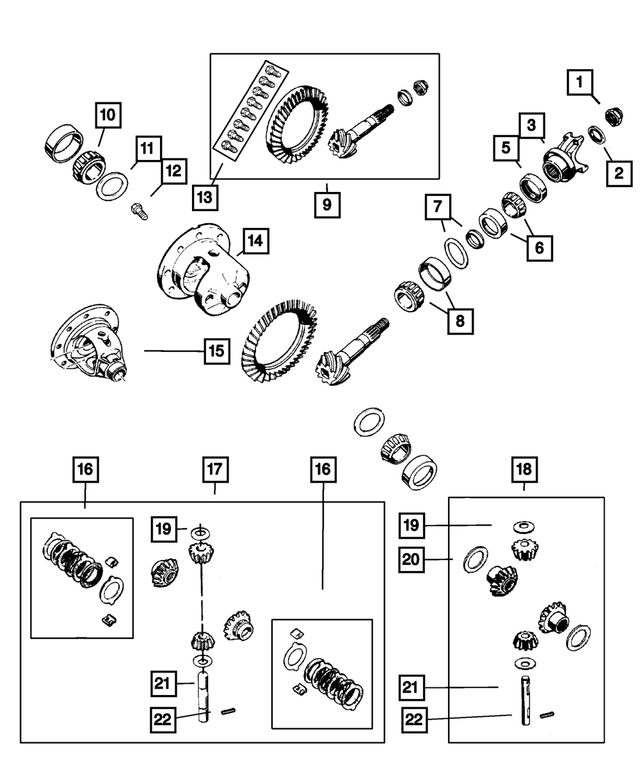 Center Differential Gear Kit - Mopar (83505432AB)