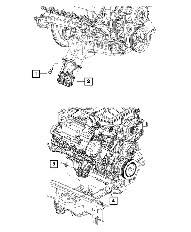 Engine Mounting Bracket And Insulator - Mopar (52090300AF)