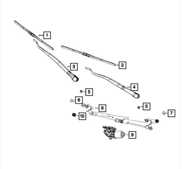 Front Wiper Blade, Left - Mopar (68194931AA)