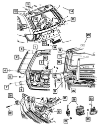 Lift-Gate Gas Cylinder Support, Right - Mopar (55113632AC)